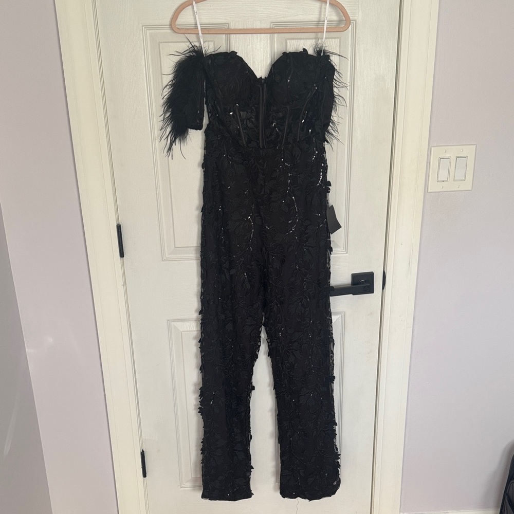 Lulu's Black Strapless Jumpsuit